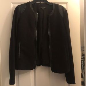 Ann Taylor motto jacket with leather patches